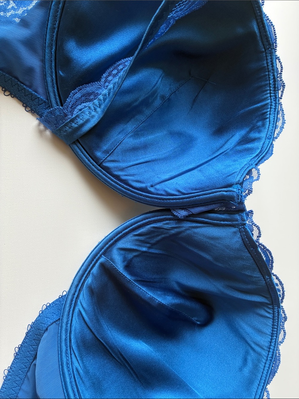 Stella McCartney Blue Satin Lace Push-Up Bra - Picture 4 of 9